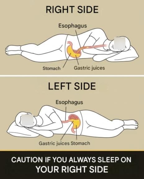 What risks do you run when you sleep on your right side?